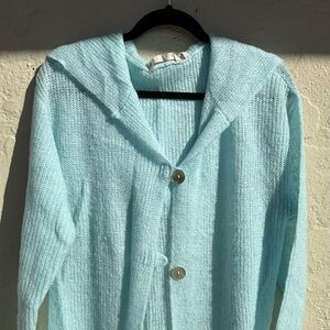 Soft Surroundings Women's Light Blue Sweater Cardigan